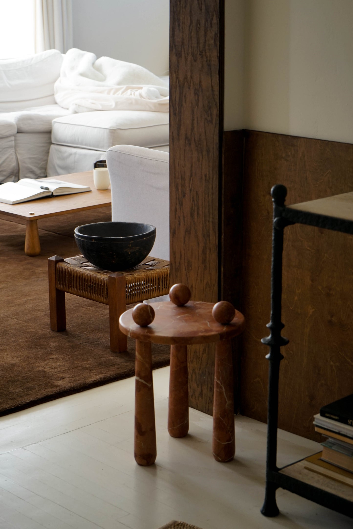 DOTT STOOL - ORANGE MARBLE